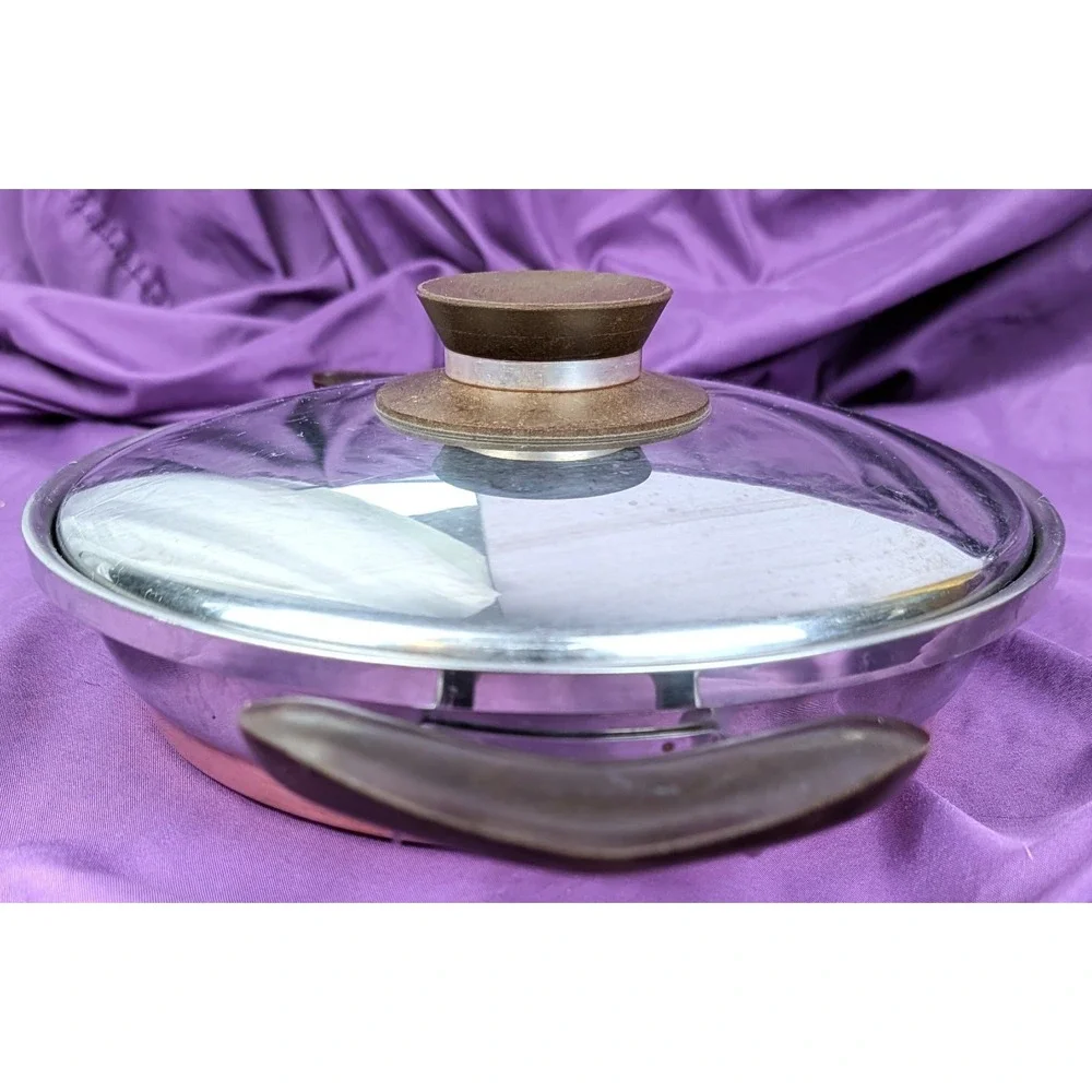1950's Presto Pride Copper Bottom Pan/skillet Saute 9 Inch With Lid 2 Handle VTG